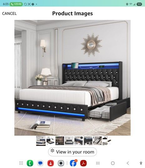 New Full Size Led Lighted Bed Frame