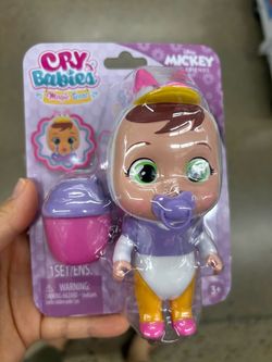 Cry Babies Magic Tears Purple Baby Doll with Pacifier