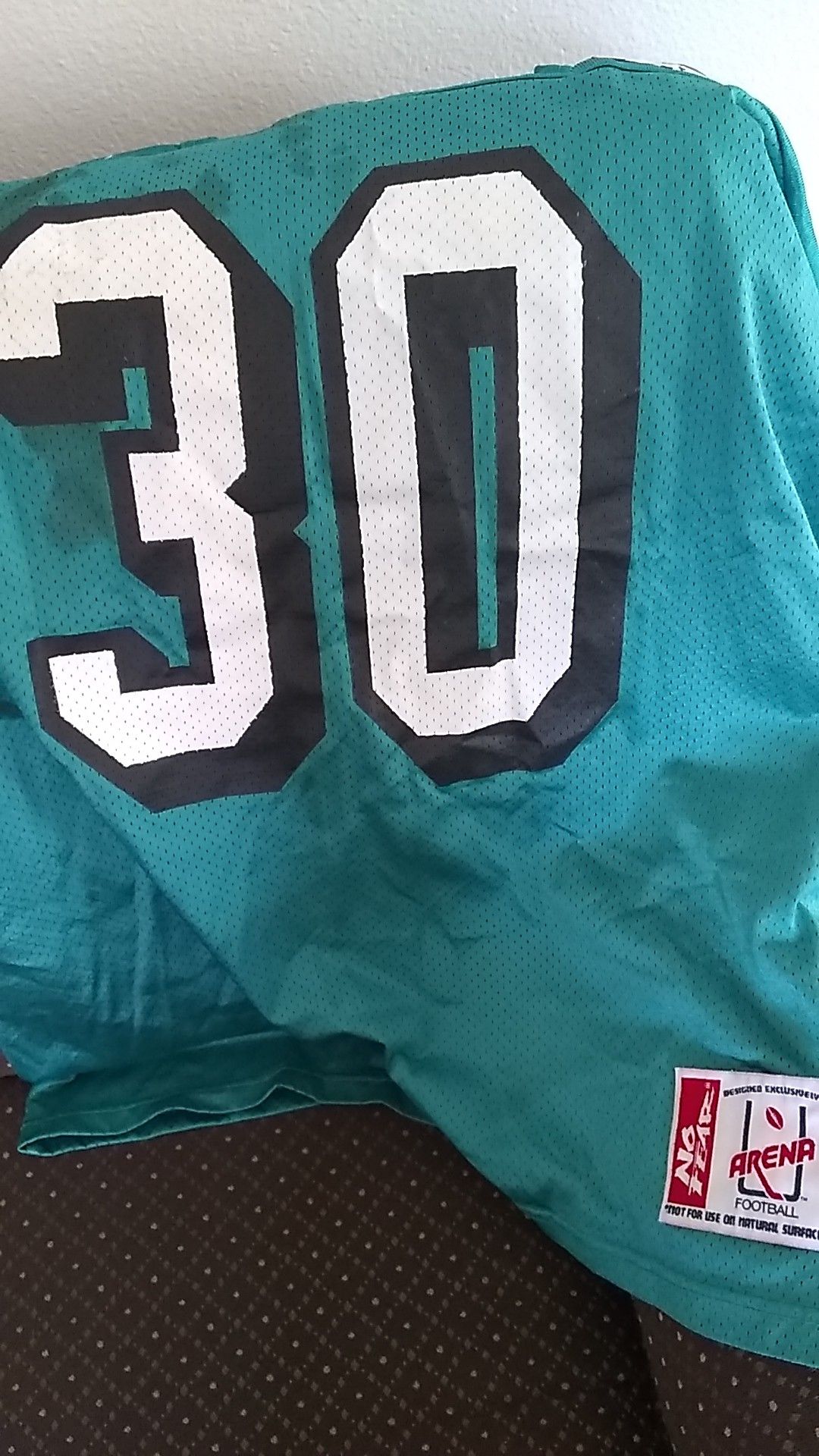 Portland Arena football. Jersey sign by #30 after game Jersey