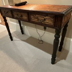 Solid Wood Bamboo Style Console Table