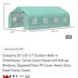Greenhouse, Tunnel Green House with Roll-up Windows,
