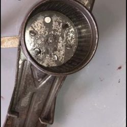 Vintage cast iron wood handle farmhouse food/ cheese grater with wood block, attaches to table top