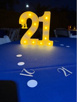 Lighted table top numbers($10/set)