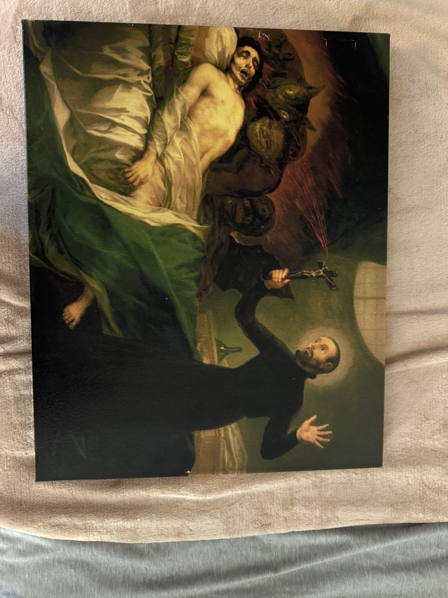 St. Francis Borgia Exorcism Scene β 16x20β Canvas Print | Gothic Religious Art