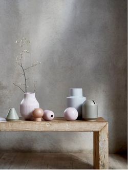 Ikea Ribbed Bud Vases in Blush Pink And Terra Cotta Tan 120 11 Ceramic Set Of 2