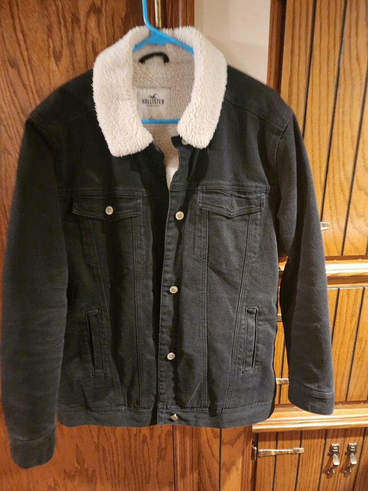 Hollister Mens Lg Sherpa Lined Jacket