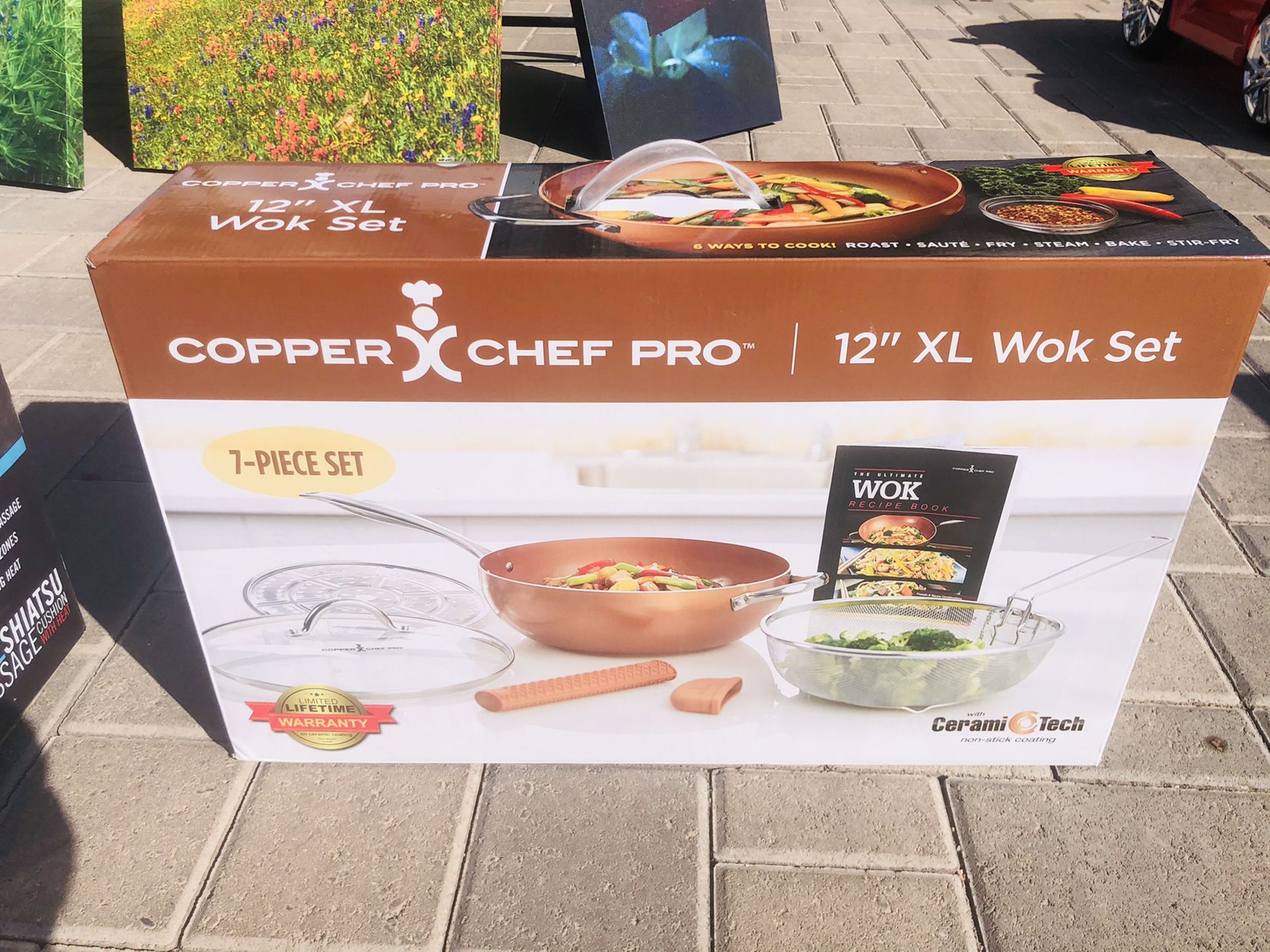Copper chef pro 7-piece wok set