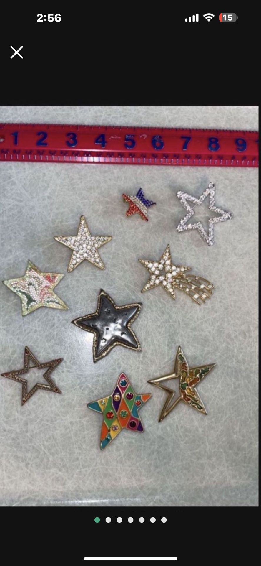 CA. VINTAGE STAR PINS. $5.00 TO $15.00 EACH