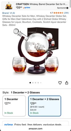 Globe Whiskey  Decanter