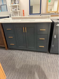 48” Bathroom vanity in charcoal blue