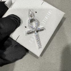 VVS Moissanite Ankh Cross Pendant 925 Sterling Silver