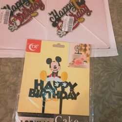 Happy Birthday Cupcake Toppers (Mickey Mouse)