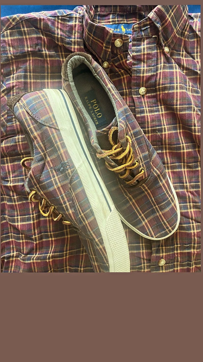 Men Polo Ralph Lauren Shirt Medium Long Sleeve