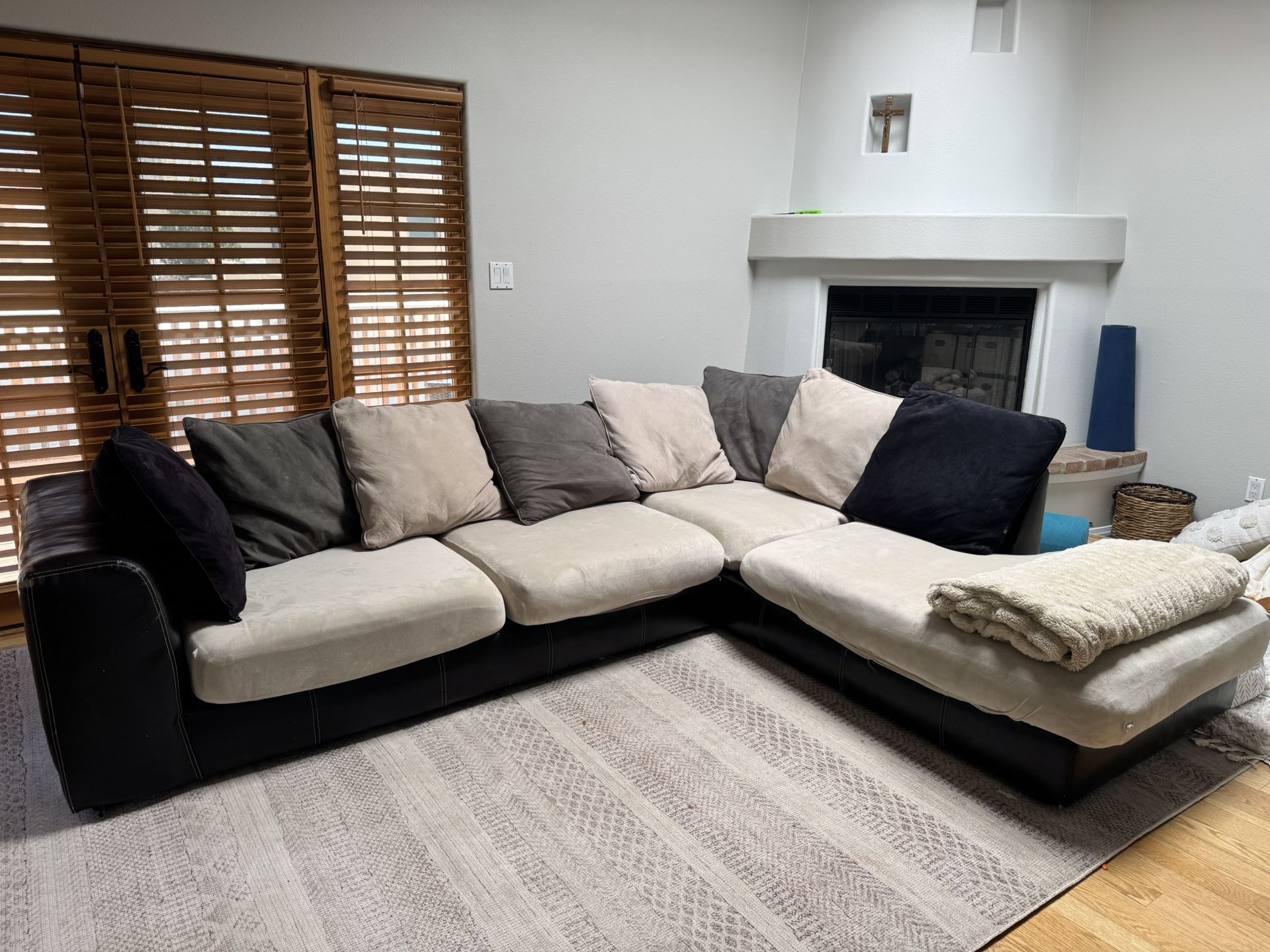 Large Sectional Couch - pillows included.