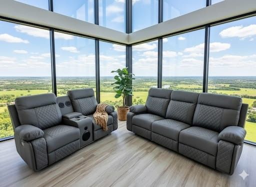 Sofa Y Loveseat (2) reclinables Led.electrico