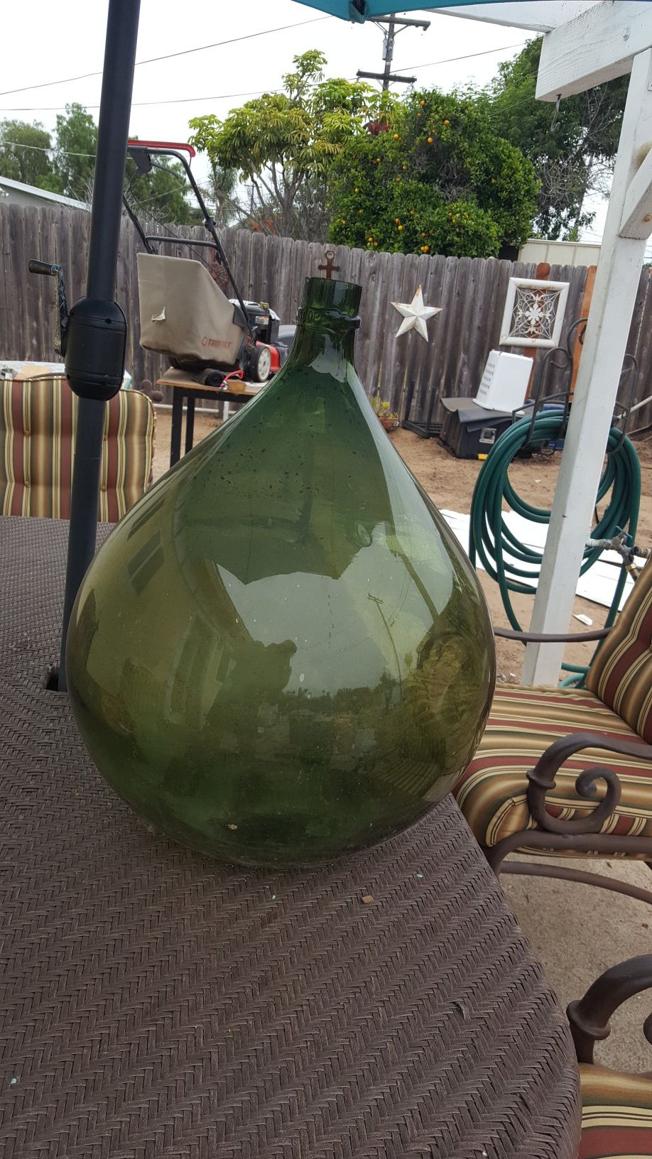 15 gallon hand blown antique demijohn bottle