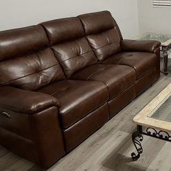 PRISTINE Jerome’s Malone P3 TRIPLE-POWER Leather Sofa - $650 FIRM