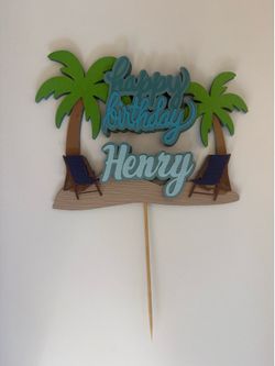 Beach cake topper