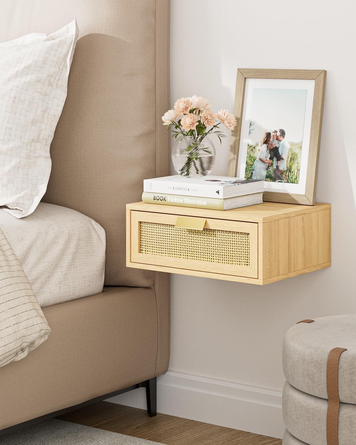 Floating Nightstand Shelf with Drawer
