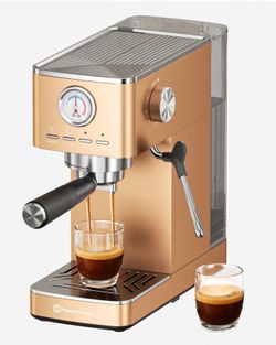 Maestri House Espresso Machines 20 Bar ULKA Pump - NEW - Rose Golden