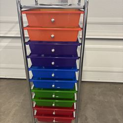 10 Drawer Multiple Color Cart 