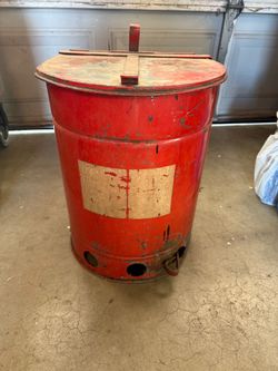 Vintage  Fireproof Oily Rag Bucket
