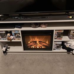 55” TV Stand With Fire Place 