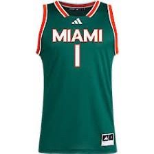 Adidas Miami Hurricanes basketball jersey Green/Orange IX7909 Men size M NWT