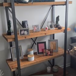 Shelves/Bookcase 4 Shelves Metal Frame & Wood Shelf