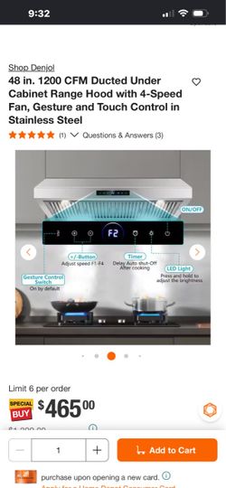 Range hood / campana 48 in