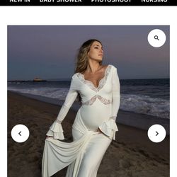 White Maternity Maxi Dresses 