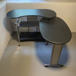 Desk With Keyboard Slider And Extendable Desk Area