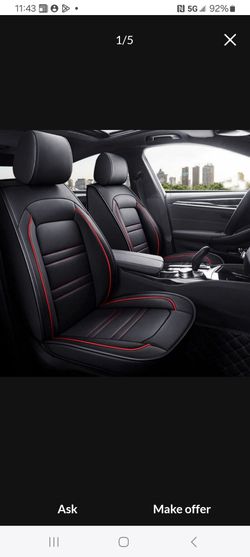 Luxury Car Seat Covers Full Set Front Rear Leather Pad 5-Seater Cushion