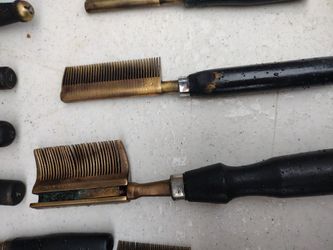 Antique Brass hair Crimpers M.L. FORREST Pressing Hot Combs