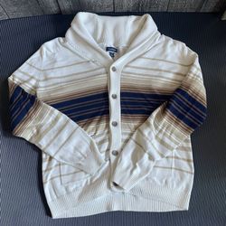 White, brown, and black cardigan Large fitting and new