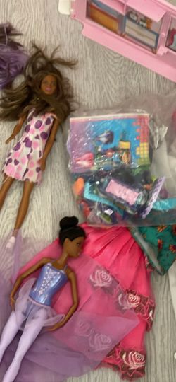 Barbie Dolls & Dreamhouse Lot with Accessories