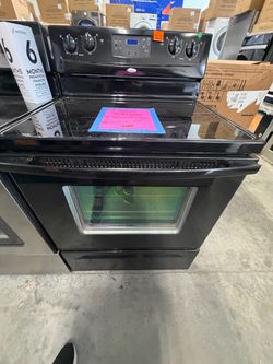 Whirlpool Black Electric Range with Glass Cooktop