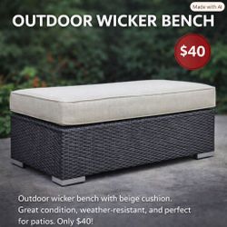 Outdoor Wicker Bench