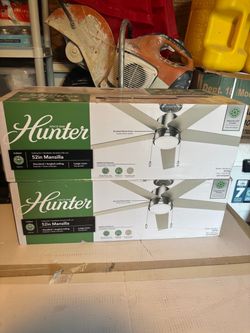 Hunter Mansilla 52” Ceiling Fan LED Light Brushed Nickel - New