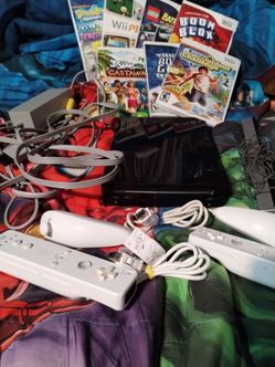 Wii console with games, $120