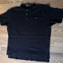 Polo Ralph Lauren Shirt Mens 2XL Big Polo Short Sleeve Black Office Casual