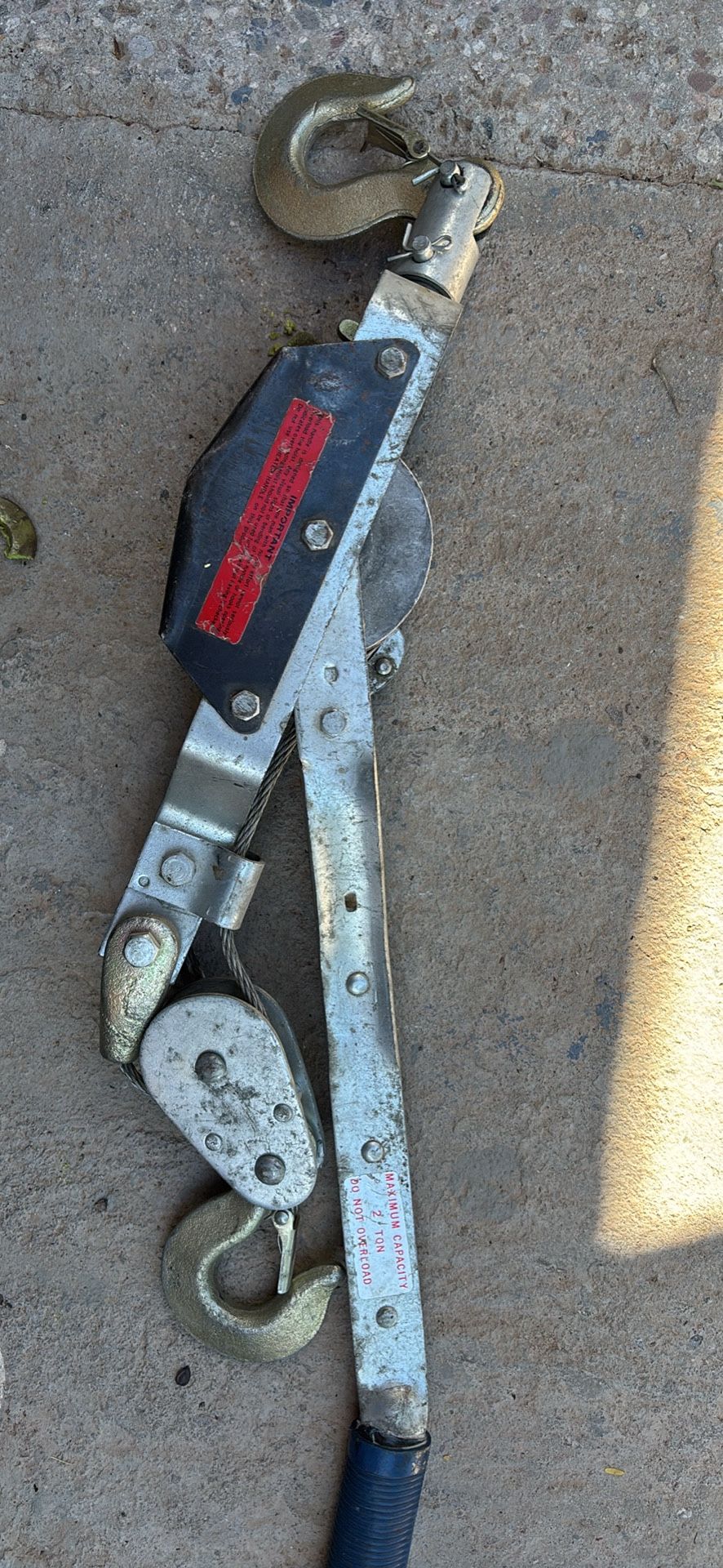 Double Pulley Hand Held Winch 2 Ton