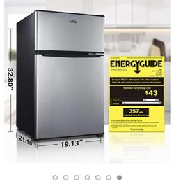  Willz refrigerator with a sleek design, novel and unique, size: 19.13*21.10*32.80 inches, 3.1 Cu.Ft capacity