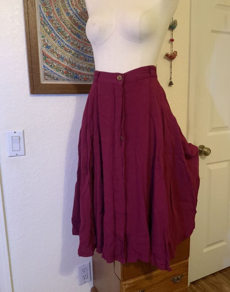 High Waisted Dark Magenta Skirt #19