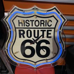 Route 66 Neon Clock 