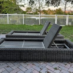 Outdoor Patio Loungers (2) - Reclining Chaises 