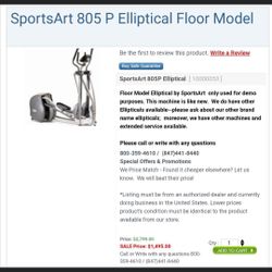 SportsArt 805 p elliptical floor model