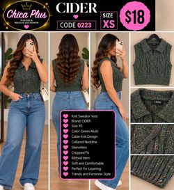 CIDER Cable Knit Sweater Vest XS