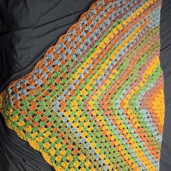 X LARGE GRANNY STITCH RAINBOW  SHAWL