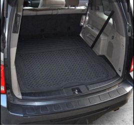 Heavy Duty Cargo Liner Floor Mat-All Weather Trunk Protection, Trimmable Black waterproof protector for Van suv sedan cargo one size fits all